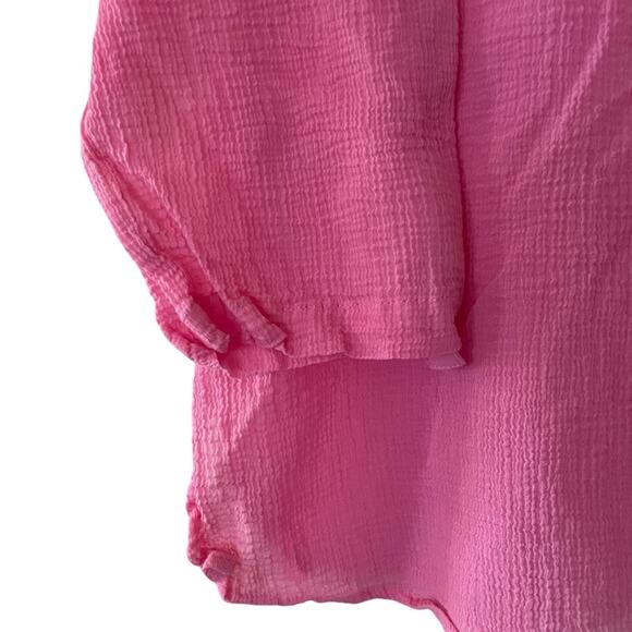 Tommy Bahama Shirt Blouse Women XL Casual Coastline Resort Gauze Cotton Top Pink - Picture 6 of 13